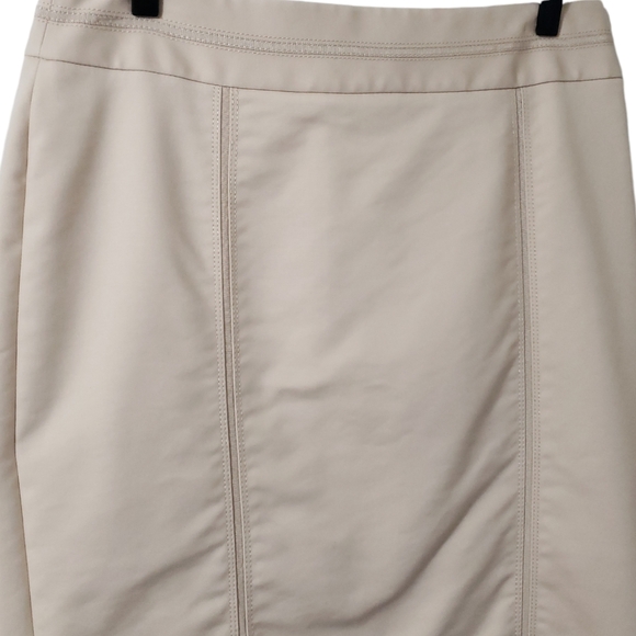 White House Black Market Perfect Form Pencil Skirt Cream Sz 10 Career Business - Picture 4 of 11